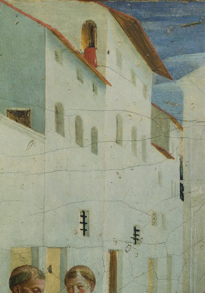 El Entierro de los Santos Cosme y Damián, imágenes de predela que representan la historia de San Cosme y San Damián de San Marco Retablo, hacia 1443, de Giovanni da Fiesole conocido como Fra Angelico (1400-ca 1455), témpera sobre madera, 37x45 cm de Fra (c.1387 1455) Angelico