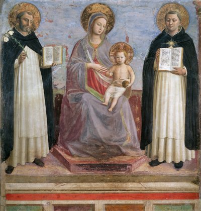 La Virgen y el Niño con San Domínico y Santo Tomás de Aquino de Fra  Angelico