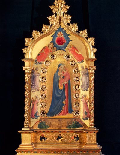 La Virgen con el relicario Estrella con la Virgen y el Niño, San Pedro, San Pedro, Santo Domingo y Santo Tomás de Aquino de Fra  Angelico