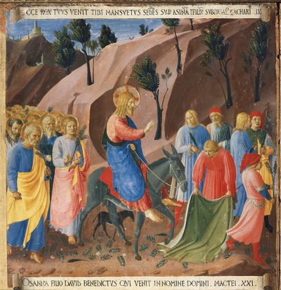 La entrada en Jerusalén. Vida de Cristo, Armadio degli Argenti de Fra  Angelico