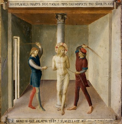 La flagelación. Vida de Cristo, Armadio degli Argenti. de Fra  Angelico