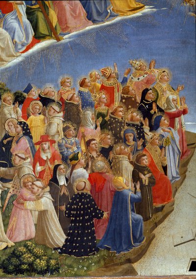 El Juicio Final: detalle de los Santos en el Paraíso de Fra  Angelico