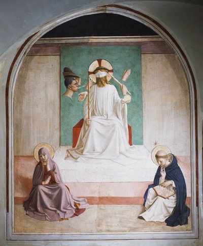 La burla de Cristo con María y San Domingo de Fra  Angelico