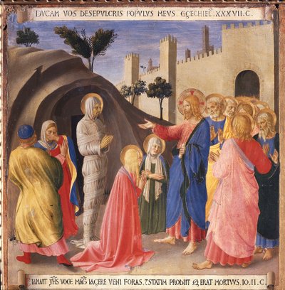 La resurrección de Lázaro. Vida de Cristo, Armadio degli Argenti de Fra  Angelico