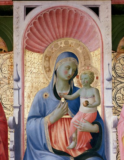 Virgen con niño (detalle) de Fra  Angelico