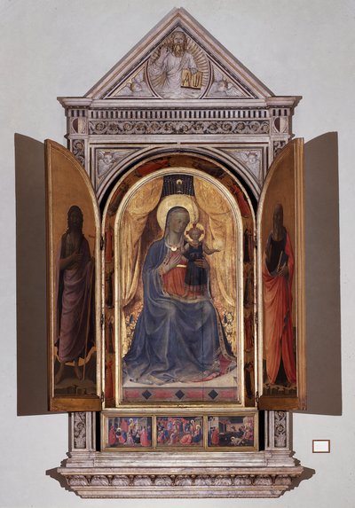 Virgen con niño. Tabernáculo abierto de los Linaioli de Fra  Angelico