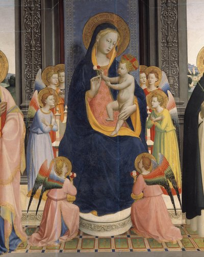 Virgen con niño y santos de Fra  Angelico