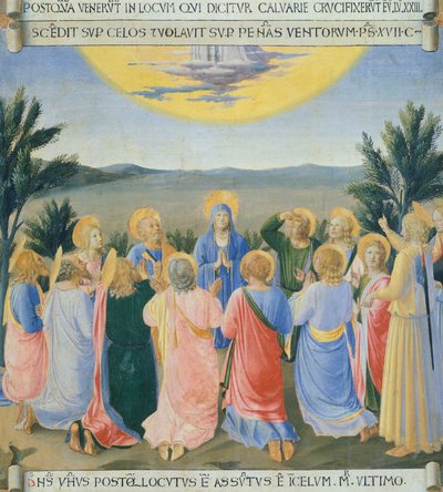 Inserción de la Ascensión, panel del Armadio degli Argenti (Arca de Plata) con la vida de Jesús de Giovanni da Fiesole conocido como Fra Angelico (1400-circa 1455), temple sobre madera. de Fra (c.1400 55) Angelico