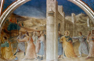 Arresto y Lapidación de San Esteban, mediados del siglo XV de Fra Angelico