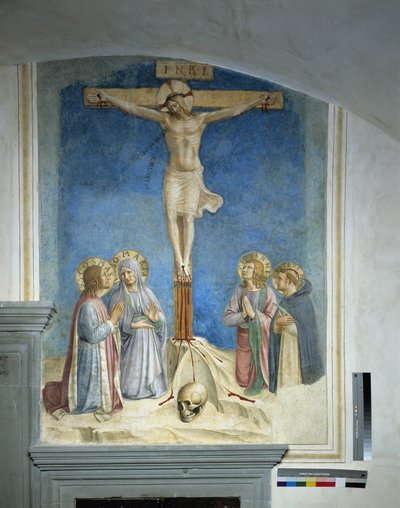 Crucifixión con la Virgen María y San Cosme de Fra Angelico