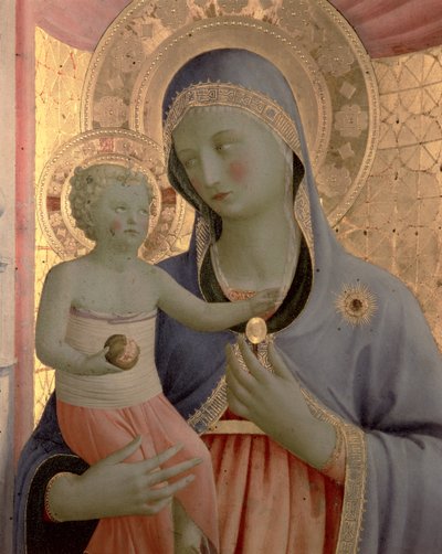 Detalle de la Virgen y el Niño del Retablo de Annalena de Fra Angelico