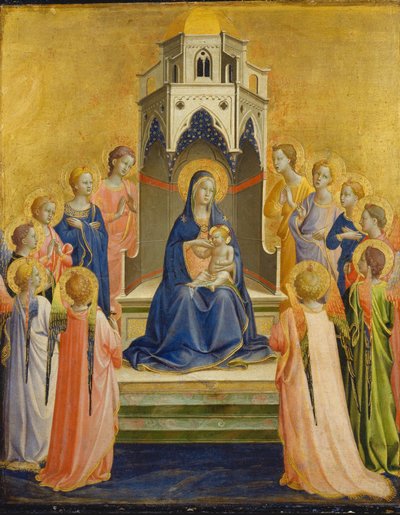 Virgen con el Niño en trono y doce ángeles de Fra Angelico