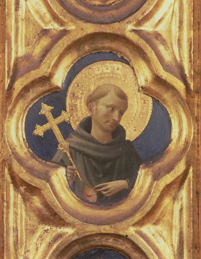 Retablo de Santa Trinita, detalle de la cabeza de San Francisco de Fra Angelico