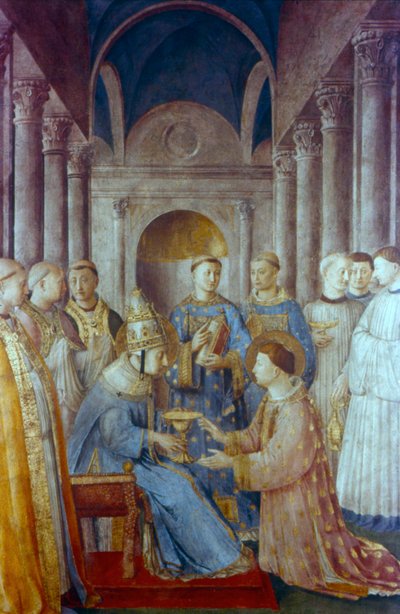 San Sixto II y su diácono San Lorenzo de Fra Angelico