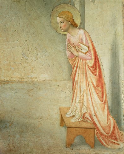 La Anunciación, detalle de la Virgen, 1442 (detalle) de Fra Angelico
