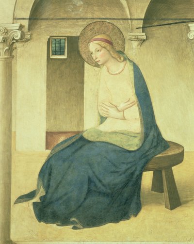 La Anunciación, detalle de la Virgen, c.1438-45 (detalle) de Fra Angelico