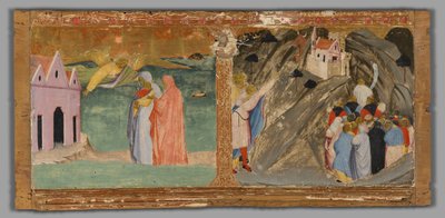 La Aparición de San Miguel en el Monte Saint-Michel y el Milagro del Toro en el Monte Gargano de Fra Angelico