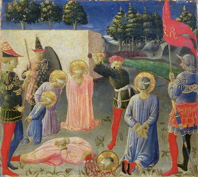 La decapitación de San Cosme y San Damián, de la predela del retablo de Annalena, c.1434 de Fra Angelico