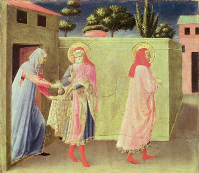La curación de Palladia por SS. Cosmas y Damián, predela del Retablo de Annalena, 1434 de Fra Angelico
