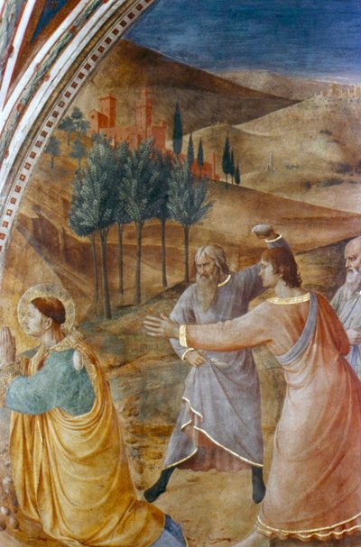 La lapidación de San Esteban, mediados del siglo XV de Fra Angelico