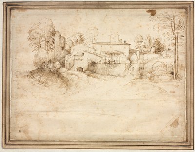 Casa de campo en la ladera de una colina, c. 1508 de Fra Bartolommeo