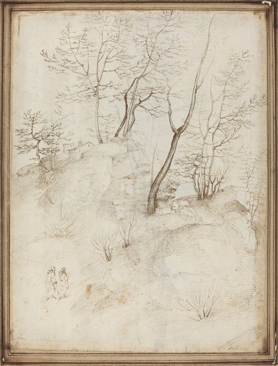 Dos frailes en una ladera [recto] de Fra Bartolommeo