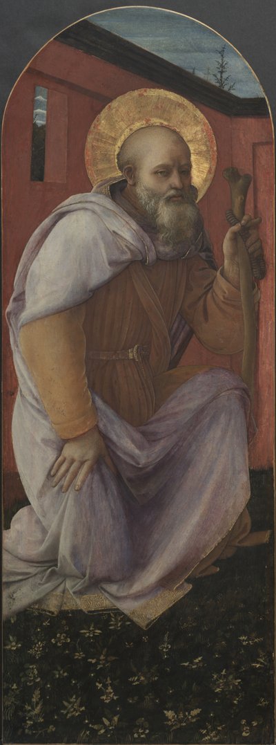 Panel de un tríptico: San Antonio Abad de Fra Filippo Lippi