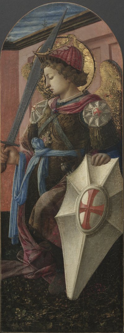 Panel de un tríptico: El Arcángel Miguel de Fra Filippo Lippi