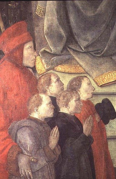 Retrato de Datini y Buonomini del Ceppo, del Retablo de la Madonna del Ceppo de Fra Filippo Lippi