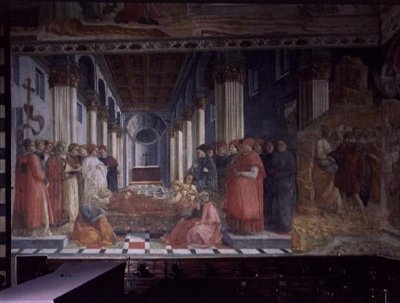 La celebración de las reliquias de San Esteban (mostrando parte del martirio de San Esteban), 1452-66 de Fra Filippo Lippi