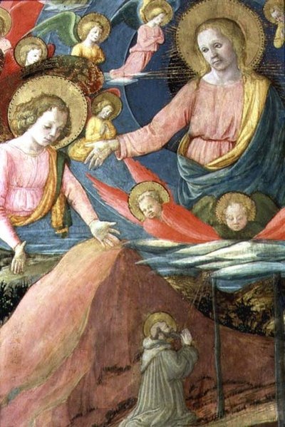 La muerte de San Jerónimo con Inghirami como donante, (detalle) 1459-60 de Fra Filippo Lippi