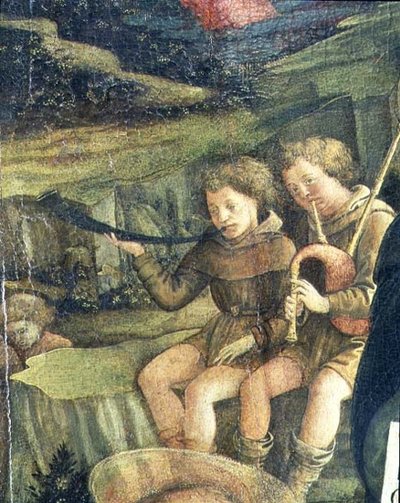 Dos pastores musicales (detalle) de Fra Filippo Lippi