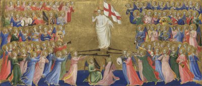 Cristo glorificado en la corte celestial Panel del retablo de San Domenico de Fiesole, c. 1423-1424 de Fra Giovanni Angelico da Fiesole
