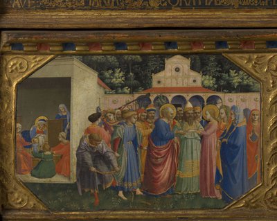 María y José La Anunciación retablo con 5 escenas de predela, 1430-1432 de Fra Giovanni Angelico da Fiesole