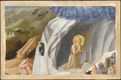 San Benito tentado en el desierto, 1430 de Fra Giovanni Angelico da Fiesole