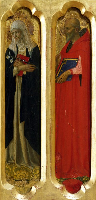 Santa Catalina de Siena y San Jerónimo del retablo de Perugia, ca. 1437 de Fra Giovanni Angelico da Fiesole