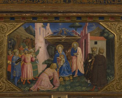 La Adoración de los Magos El retablo de la Anunciación con 5 escenas de Predella, 1430-1432 de Fra Giovanni Angelico da Fiesole