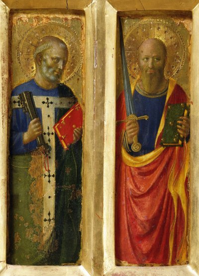 Los Apóstoles Pedro y Pablo del Retablo de Perugia, ca 1437 de Fra Giovanni Angelico da Fiesole