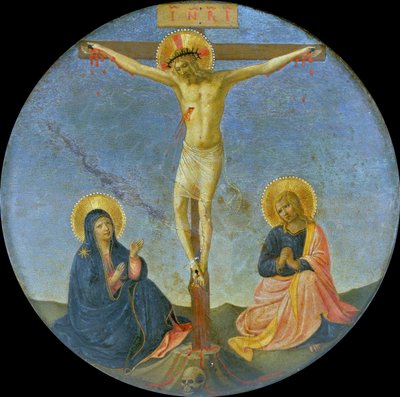 La crucifixión con María y San Juan Evangelista Tondo, c. 1440 de Fra Giovanni Angelico da Fiesole