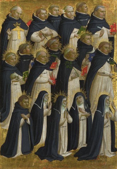 El panel bendito dominicano del retablo de San Domenico de Fiesole, c. 1423-1424 de Fra Giovanni Angelico da Fiesole