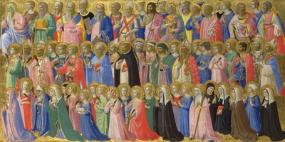 Los precursores de Cristo con santos y mártires, panel del retablo de San Domenico de Fiesole, c. 1423-1424 de Fra Giovanni Angelico da Fiesole