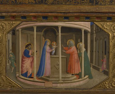 La Presentación en el Templo El retablo de la Anunciación con 5 escenas de Predella, 1430-1432 de Fra Giovanni Angelico da Fiesole