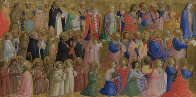 La Virgen María con los Apóstoles y otros Santos, Panel del Altar de San Domenico de Fiesole, c. 1423-1424 de Fra Giovanni Angelico da Fiesole