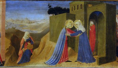 La Visitación. Predela del retablo La Anunciación, c. 1433-1434 de Fra Giovanni Angelico da Fiesole