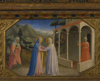 La Visitación La Anunciación retablo con 5 escenas de predela, 1430-1432 de Fra Giovanni Angelico da Fiesole