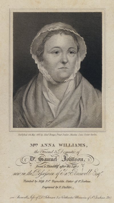 Anna Williams, poeta galesa y amiga del escritor inglés Samuel Johnson de Frances (after) Reynolds