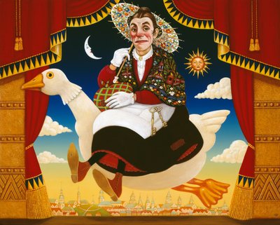 Dan Leno (1860-1904) como Madre Ganso de Frances Broomfield