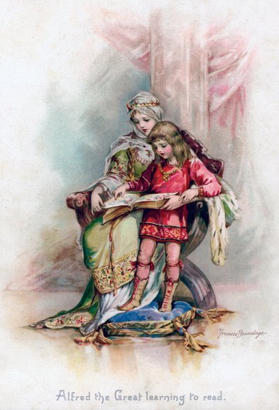 Alfredo el Grande aprendiendo a leer, 1897 de Frances Brundage