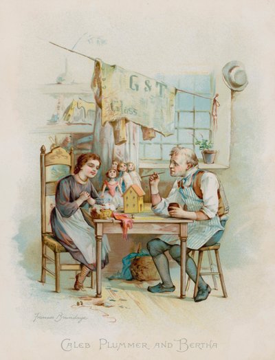 Caleb Plummer y Bertha (cromolitografía) de Frances Brundage