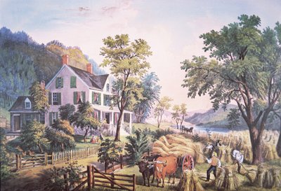 Escena de granja americana de Frances Flora Bond (c.1812 76) Palmer